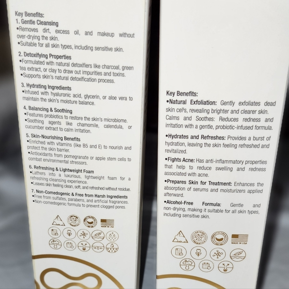 NIB-2pc-Rose Hydrating Facial Toner & Daily Detox Foaming Cucumber Cleanser Set - Picture 4 of 7